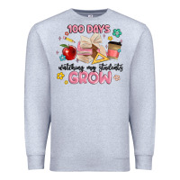 Heather Grey 100 days of watching my students grow Premium Sweatshirt - MaliasSmallBusiness