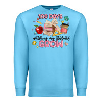 Ocean Blue 100 days of watching my students grow Premium Sweatshirt - MaliasSmallBusiness