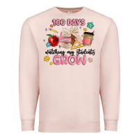 Pale Pink 100 days of watching my students grow Premium Sweatshirt - MaliasSmallBusiness