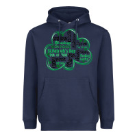 Navy st patricks day shamrock typography Heavyweight Hoodie - MaliasSmallBusiness