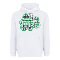White st patricks day shamrock typography Heavyweight Hoodie - MaliasSmallBusiness