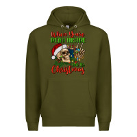 Army Green when you’re dead inside but it's christmas Premium Hoodie - BundleAndBundleShop