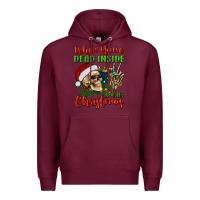 Burgundy when you’re dead inside but it's christmas Premium Hoodie - BundleAndBundleShop