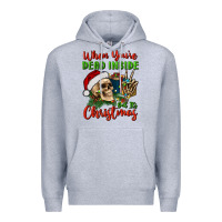 Heather Grey when you’re dead inside but it's christmas Premium Hoodie - BundleAndBundleShop