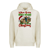 Oatmeal Heather when you’re dead inside but it's christmas Premium Hoodie - BundleAndBundleShop