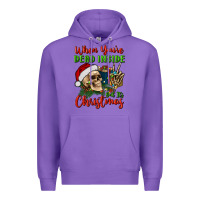 Purple when you’re dead inside but it's christmas Premium Hoodie - BundleAndBundleShop
