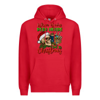 Red when you’re dead inside but it's christmas Premium Hoodie - BundleAndBundleShop