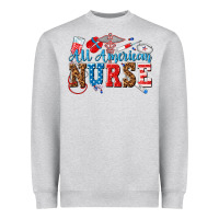 Heather Grey all american nurse Heavyweight Sweatshirt - texasbilliewilder
