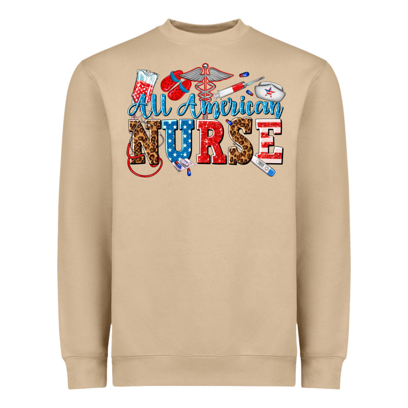 All American Nurse Heavyweight Sweatshirt by texasbilliewilder | Teevron