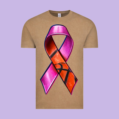 Breast Cancer Ribbon Basketball Vintage Tee Designed By Texasbilliewilder