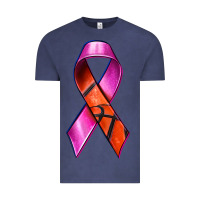 Vintage Denim Breast Cancer Ribbon Basketball Vintage Tee - texasbilliewilder