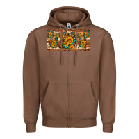 Chestnut sunflower gemstone leopard cowhide horseshoe license plate Zipper Hoodie - Artiststas