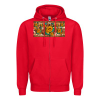Red sunflower gemstone leopard cowhide horseshoe license plate Zipper Hoodie - Artiststas