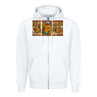 White sunflower gemstone leopard cowhide horseshoe license plate Zipper Hoodie - Artiststas