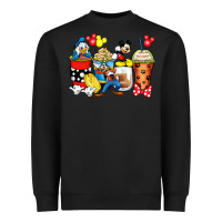 Black cartoon characters coffee cups Heavyweight Sweatshirt - Zillion Design Studio