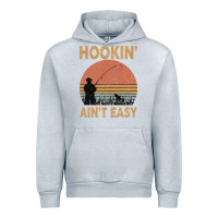 Heather Grey Hookin Ain t Easy Fishing Urban Hoodie - Bettercallsaul