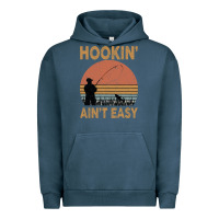 Pigment Midnight Navy Hookin Ain t Easy Fishing Urban Hoodie - Bettercallsaul