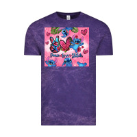 Cloud Purple peace love stitch Vintage Tee - Zillion Design Studio