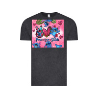 Vintage Black peace love stitch Vintage Tee - Zillion Design Studio
