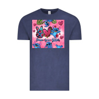 Vintage Denim peace love stitch Vintage Tee - Zillion Design Studio