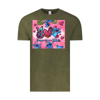 Vintage Olive peace love stitch Vintage Tee - Zillion Design Studio