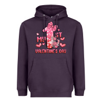Plum my first valentines day Heavyweight Hoodie - MaliasSmallBusiness