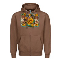 Chestnut sunflower gemstone leopard cowhide horseshoe background Zipper Hoodie - Artiststas