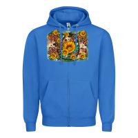 True Royal sunflower gemstone leopard cowhide horseshoe background Zipper Hoodie - Artiststas