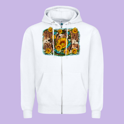 Sunflower Gemstone Leopard Cowhide Horseshoe Background Zipper Hoodie Designed By Artiststas