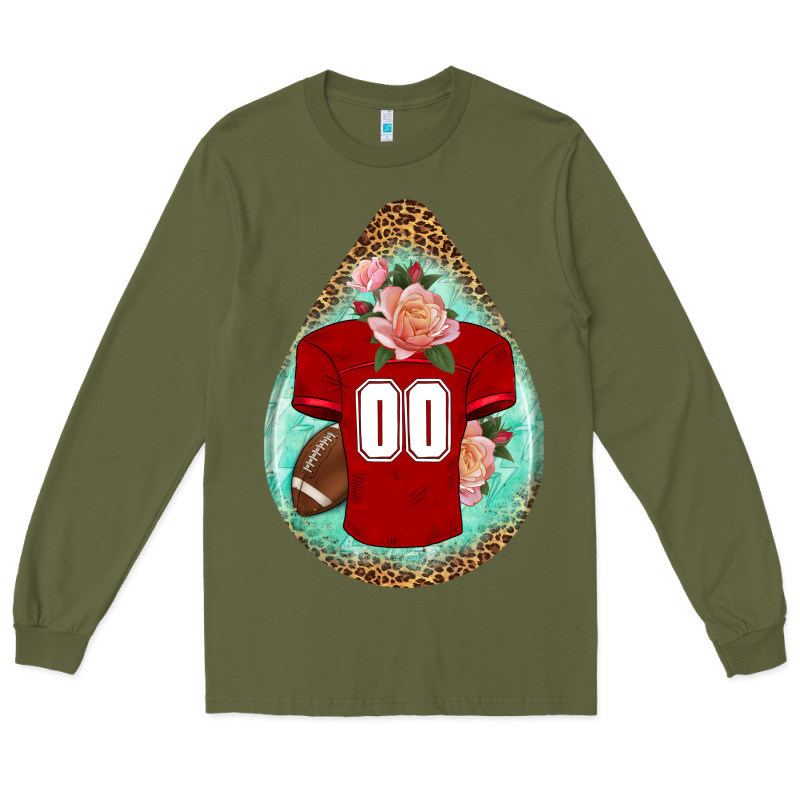 American Football And Western Roses Teardrop Long Sleeve Tee by BundleAndBundleShop | Teevron