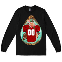 Black american football and western roses teardrop Long Sleeve Tee - BundleAndBundleShop