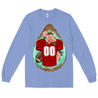 Colony Blue american football and western roses teardrop Long Sleeve Tee - BundleAndBundleShop