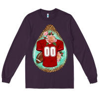 Plum american football and western roses teardrop Long Sleeve Tee - BundleAndBundleShop