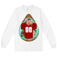 White american football and western roses teardrop Long Sleeve Tee - BundleAndBundleShop