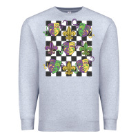Heather Grey mardi gras Premium Sweatshirt - MaliasSmallBusiness