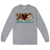 Heather Grey peace love martini Long Sleeve Tee - AdoDesignShop