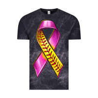 Cloud Black Breast Cancer Ribbon Softball Vintage Tee - texasbilliewilder