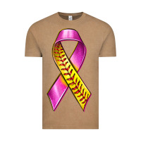 Vintage Coffee Breast Cancer Ribbon Softball Vintage Tee - texasbilliewilder