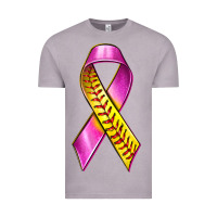 Vintage Zinc Breast Cancer Ribbon Softball Vintage Tee - texasbilliewilder