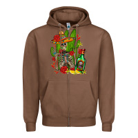 Chestnut skeleton with sombrero and tequila Zipper Hoodie - AdoDesignShop