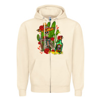 Sandshell skeleton with sombrero and tequila Zipper Hoodie - AdoDesignShop