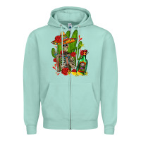 Seafoam skeleton with sombrero and tequila Zipper Hoodie - AdoDesignShop