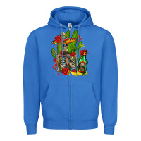 True Royal skeleton with sombrero and tequila Zipper Hoodie - AdoDesignShop