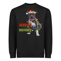 Black merry and bright pitbull Heavyweight Sweatshirt - RanaPortraitStore