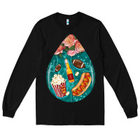 Black american football and western roses teardrop Long Sleeve Tee - BundleAndBundleShop