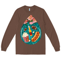 Chestnut american football and western roses teardrop Long Sleeve Tee - BundleAndBundleShop