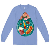 Colony Blue american football and western roses teardrop Long Sleeve Tee - BundleAndBundleShop