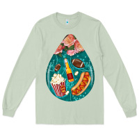 Matcha american football and western roses teardrop Long Sleeve Tee - BundleAndBundleShop