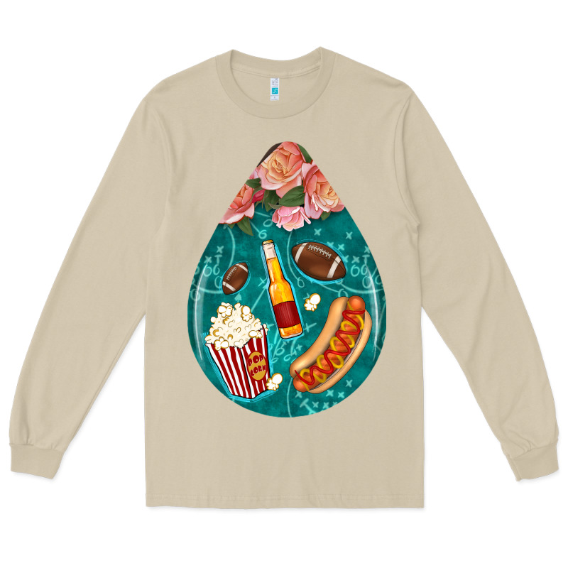 American Football And Western Roses Teardrop Long Sleeve Tee by BundleAndBundleShop | Teevron