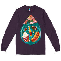 Plum american football and western roses teardrop Long Sleeve Tee - BundleAndBundleShop